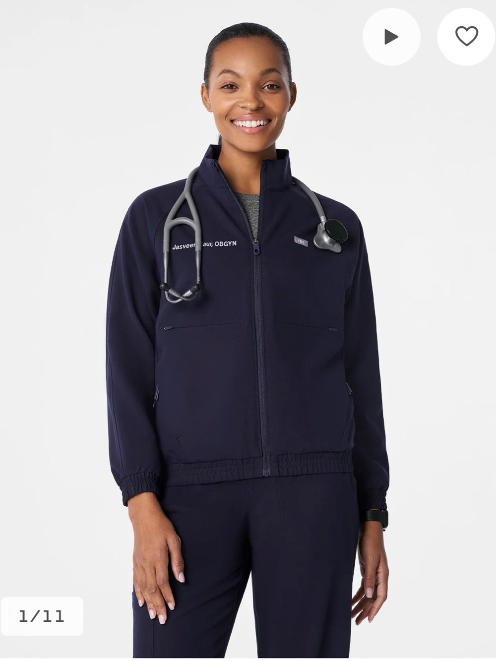FIGS Sydney Scrub Jacket in Navy Size Small
S Like New